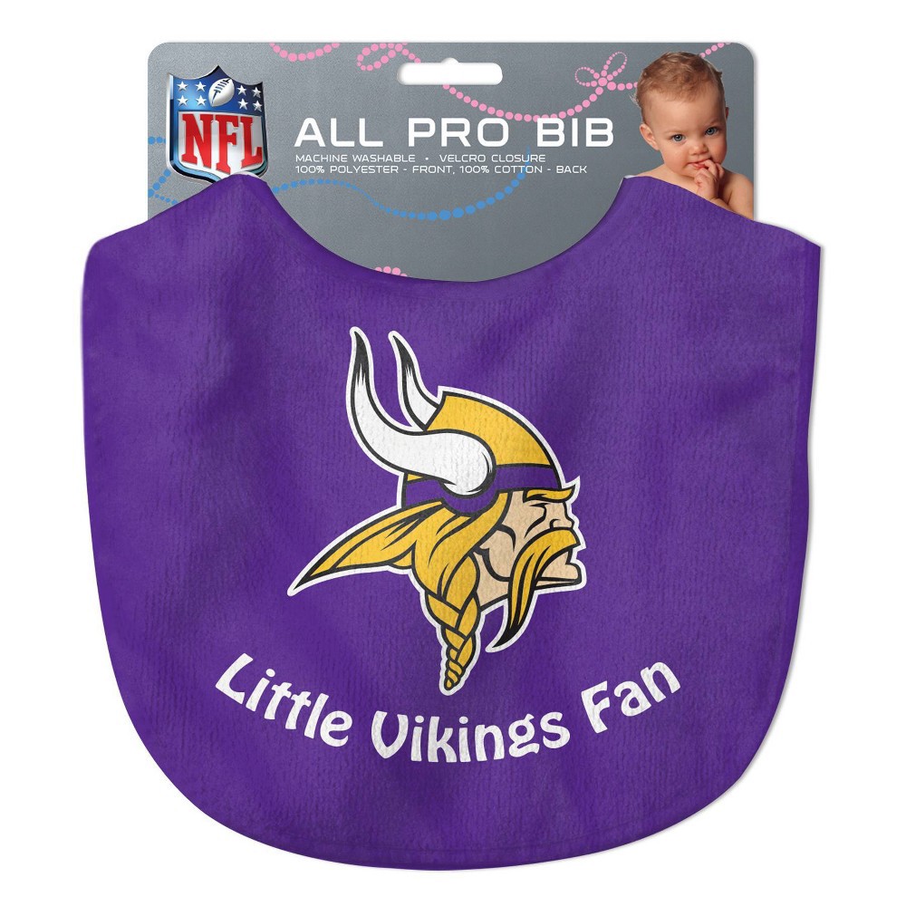 slide 3 of 3, NFL Minnesota Vikings Baby Bib, 1 ct