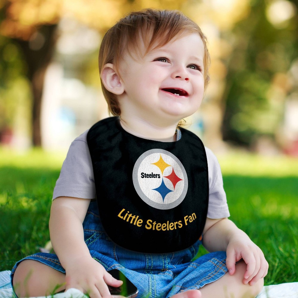 slide 2 of 3, NFL Pittsburgh Steelers Baby Bib, 1 ct