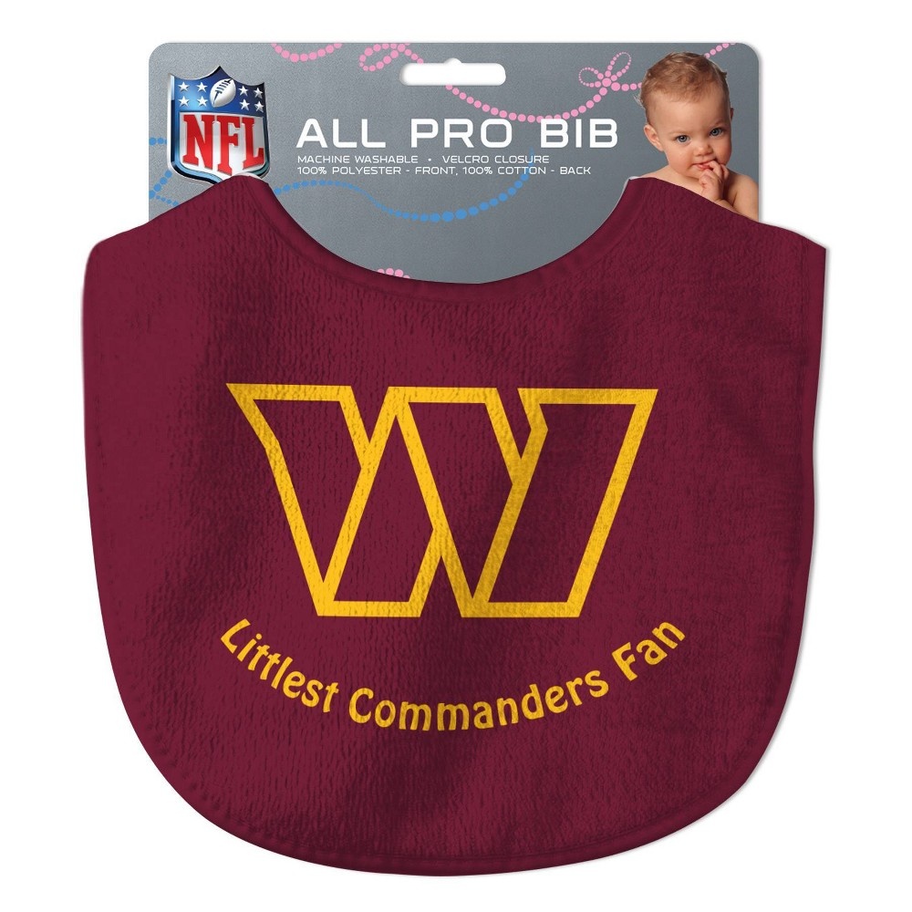 slide 3 of 3, NFL Washington Commanders Baby Bib, 1 ct