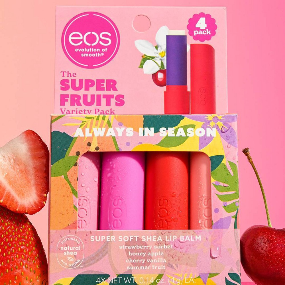 slide 2 of 4, eos Lip Balm Sticks - Super Fruits - 4pk, 4 ct