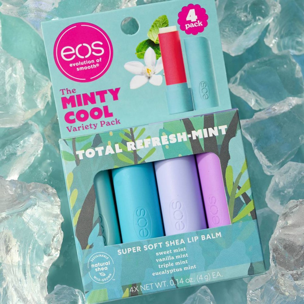 slide 3 of 5, eos Lip Balm Sticks - Minty Cool - 4pk, 4 ct