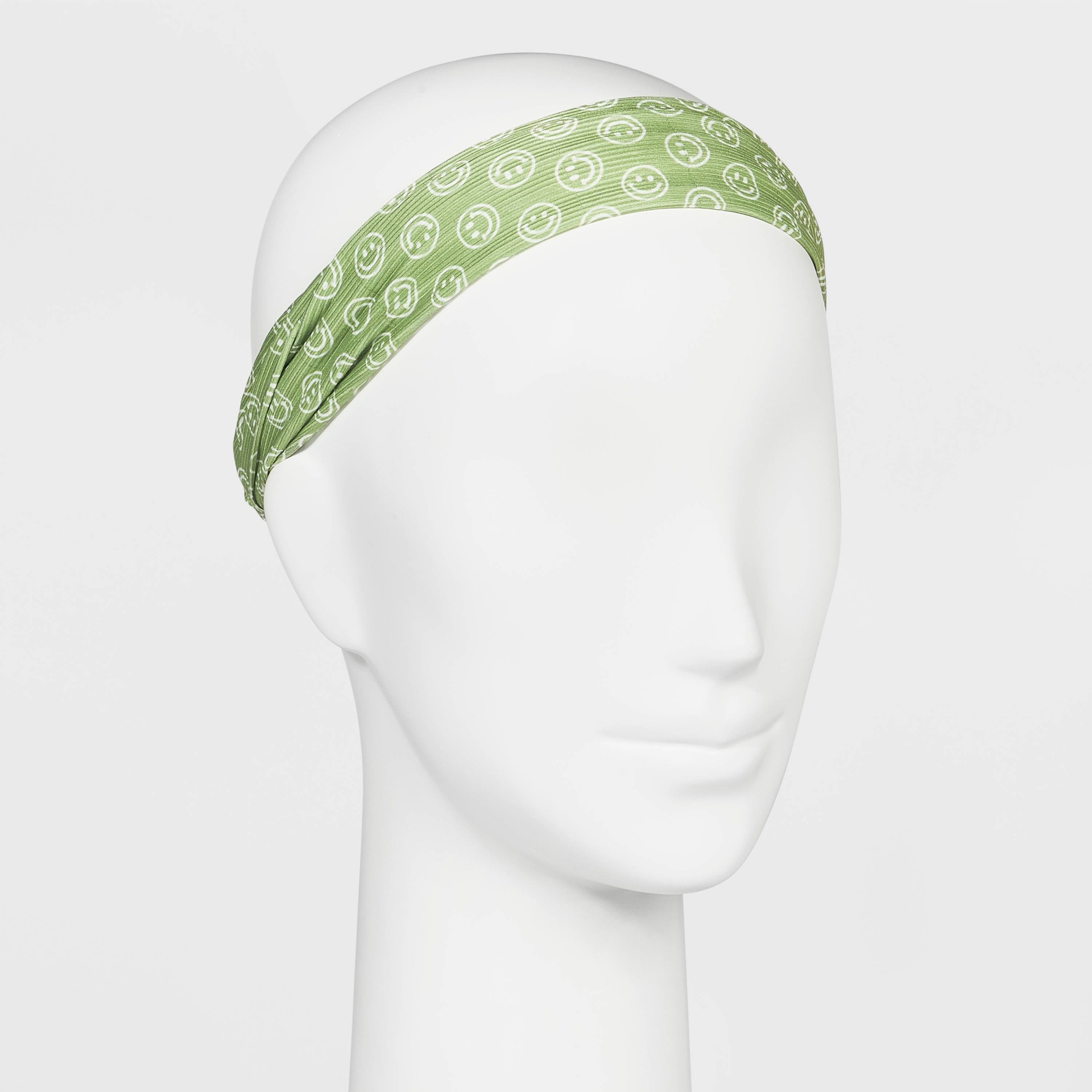 slide 1 of 2, Smiley Face Headwrap - Wild Fable Green, 1 ct