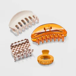 Claw Hair Clip 4pk - Wild Fable Neutral