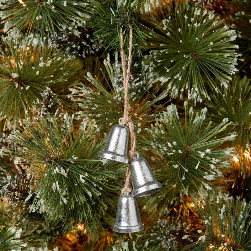 slide 2 of 3, 7" Cluster Bell Christmas Tree Ornament Silver - Wondershop™, 1 ct