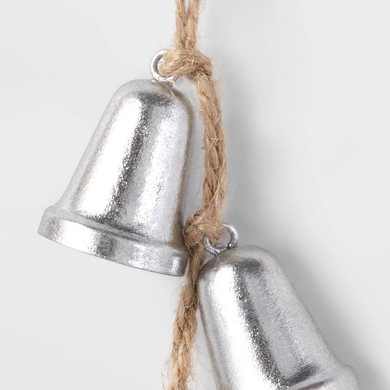 slide 3 of 3, 7" Cluster Bell Christmas Tree Ornament Silver - Wondershop™, 1 ct