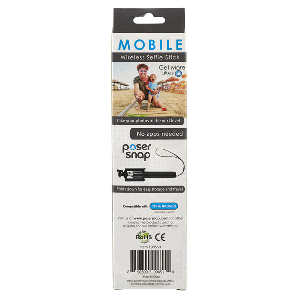 slide 4 of 5, Poser Snap Mobile Bluetooth Selfie Stick, 1 ct