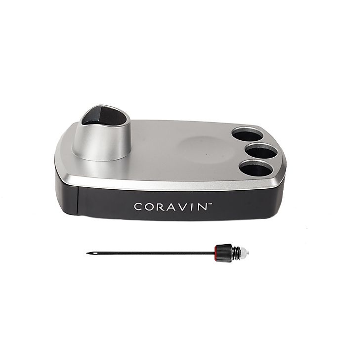 slide 2 of 3, Coravin Pedestal Base & Faster Pour Needle - Silver, 1 ct