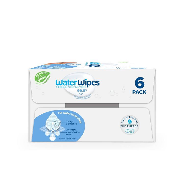 slide 4 of 10, WaterWipes Plastic-Free Original Unscented 99.9% Water Based Baby Wipes - 360ct, 360 ct