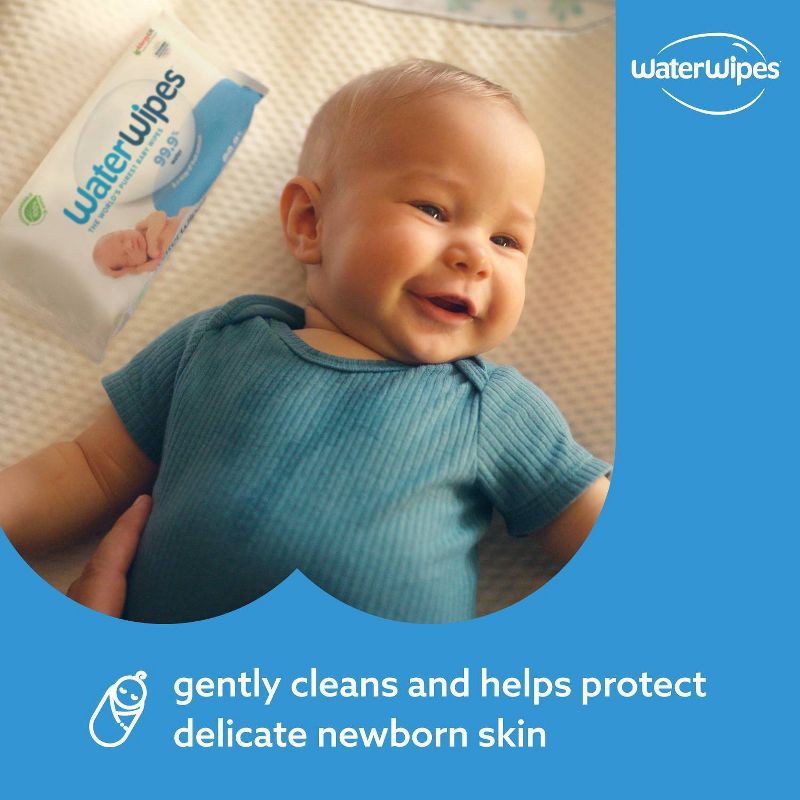 slide 7 of 10, WaterWipes Plastic-Free Original Unscented 99.9% Water Based Baby Wipes - 360ct, 360 ct