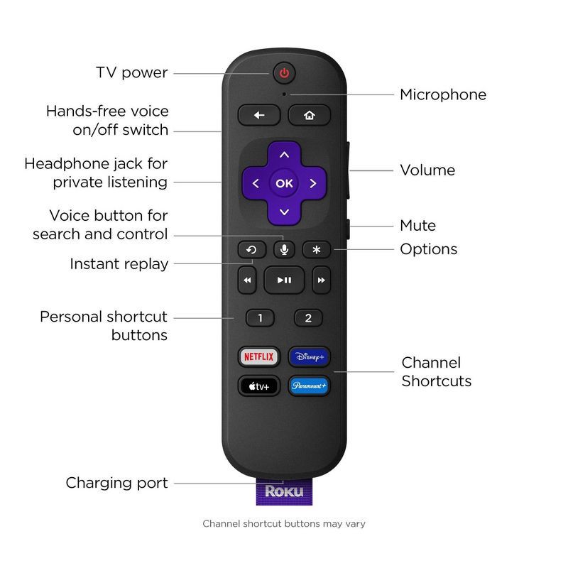slide 3 of 10, Roku Ultra 4K/HDR/Dolby Vision Streaming Device and Roku Voice Remote Pro with Rechargeable Battery - 4802R, 1 ct