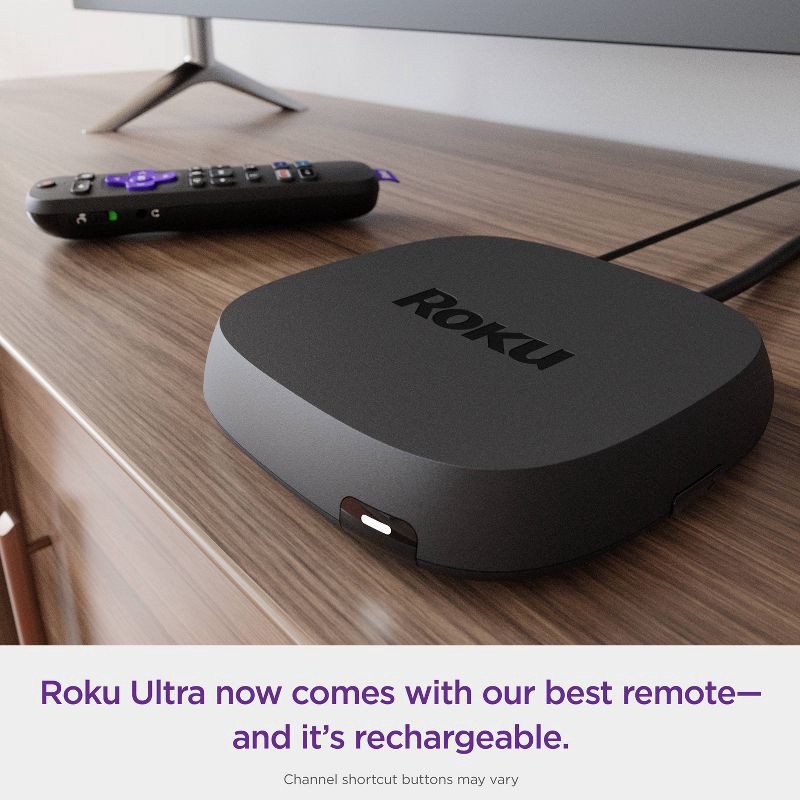 slide 8 of 10, Roku Ultra 4K/HDR/Dolby Vision Streaming Device and Roku Voice Remote Pro with Rechargeable Battery - 4802R, 1 ct