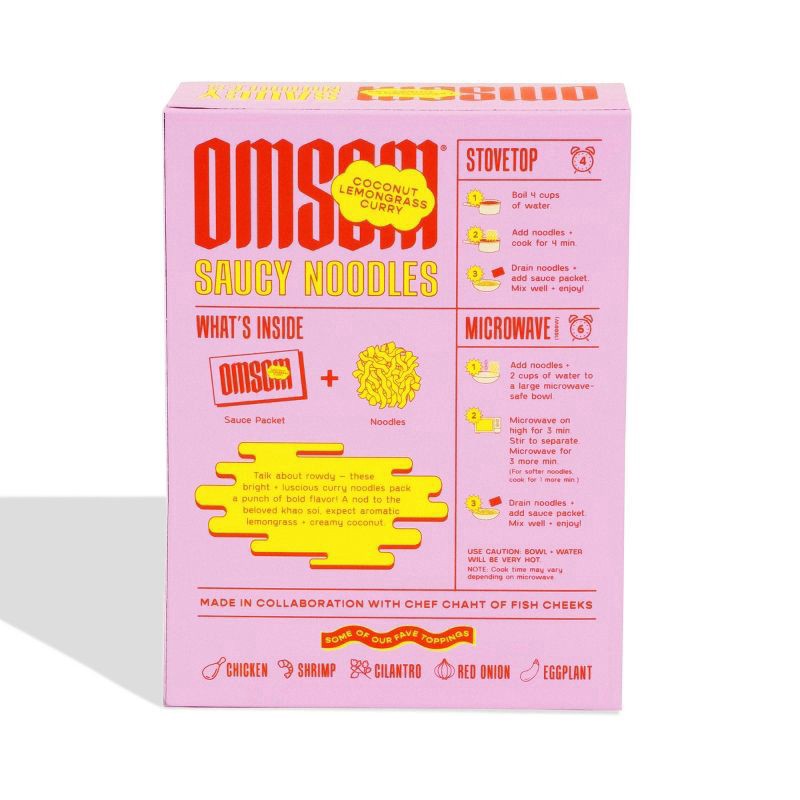 slide 3 of 4, Omsom Saucy Noodles Coconut Lemongrass Curry - 4.8oz, 4.8 oz