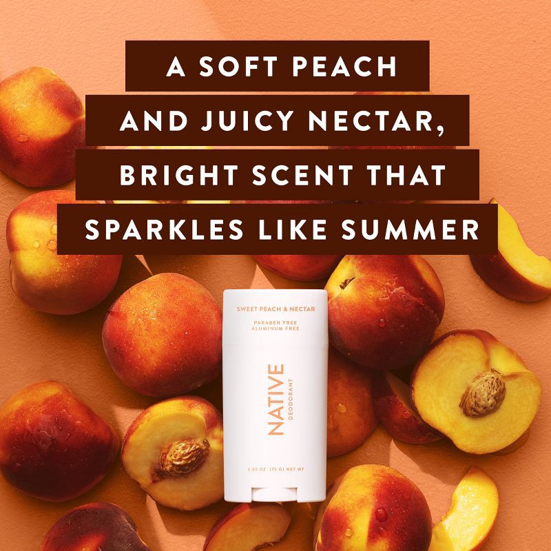 slide 5 of 8, Native Deodorant - Sweet Peach & Nectar - Aluminum Free - 2.65 oz, 2.65 oz