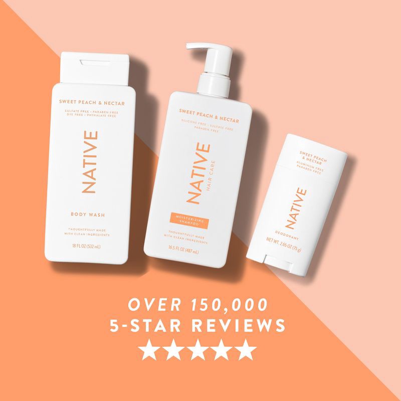 slide 6 of 10, Native Solid Deodorant for Women & Men - Sweet Peach & Nectar - Aluminum-Free 2.65oz, 2.65 oz