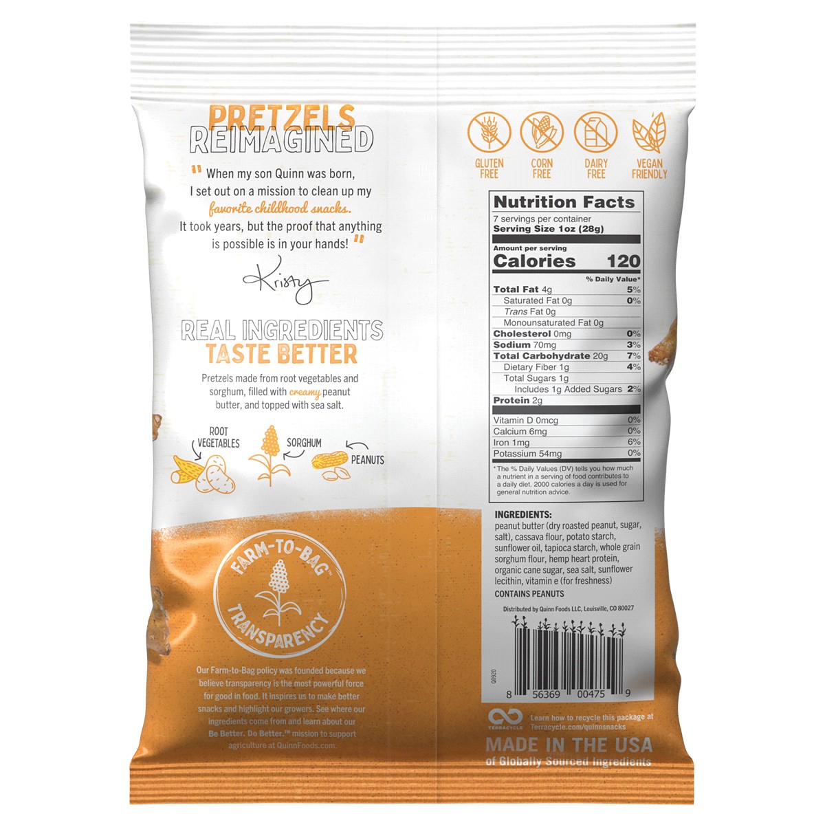 slide 2 of 2, Quinn Peanut Butter Filled Pretzel Nuggets 7 oz, 7 oz