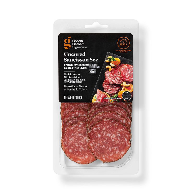 slide 1 of 3, Signature Uncured Saucisson Sec - 4oz - Good & Gather™, 4 oz