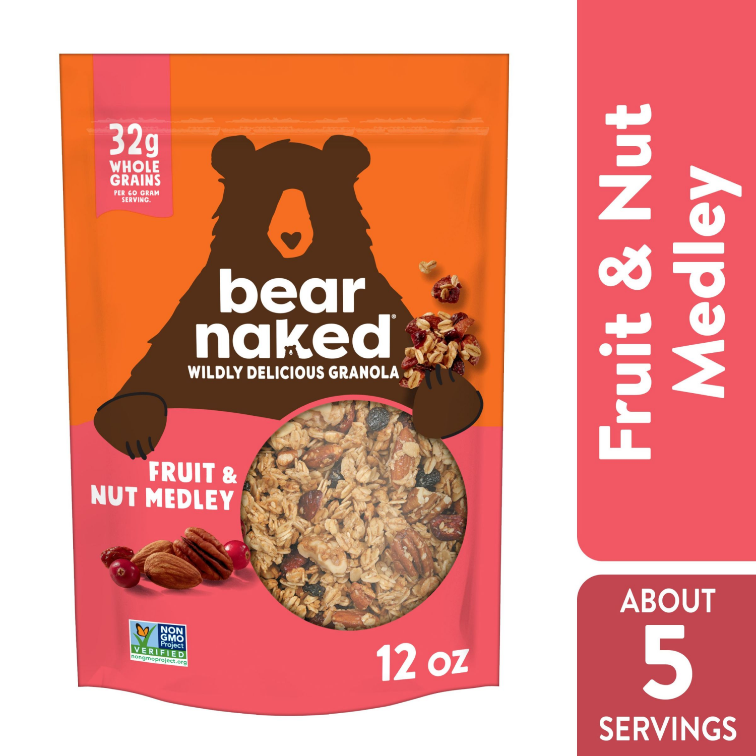 slide 1 of 8, Bear Naked Granola Cereal Fruit & Nut Medley, Good Source of Fiber, 12 oz, 12 oz