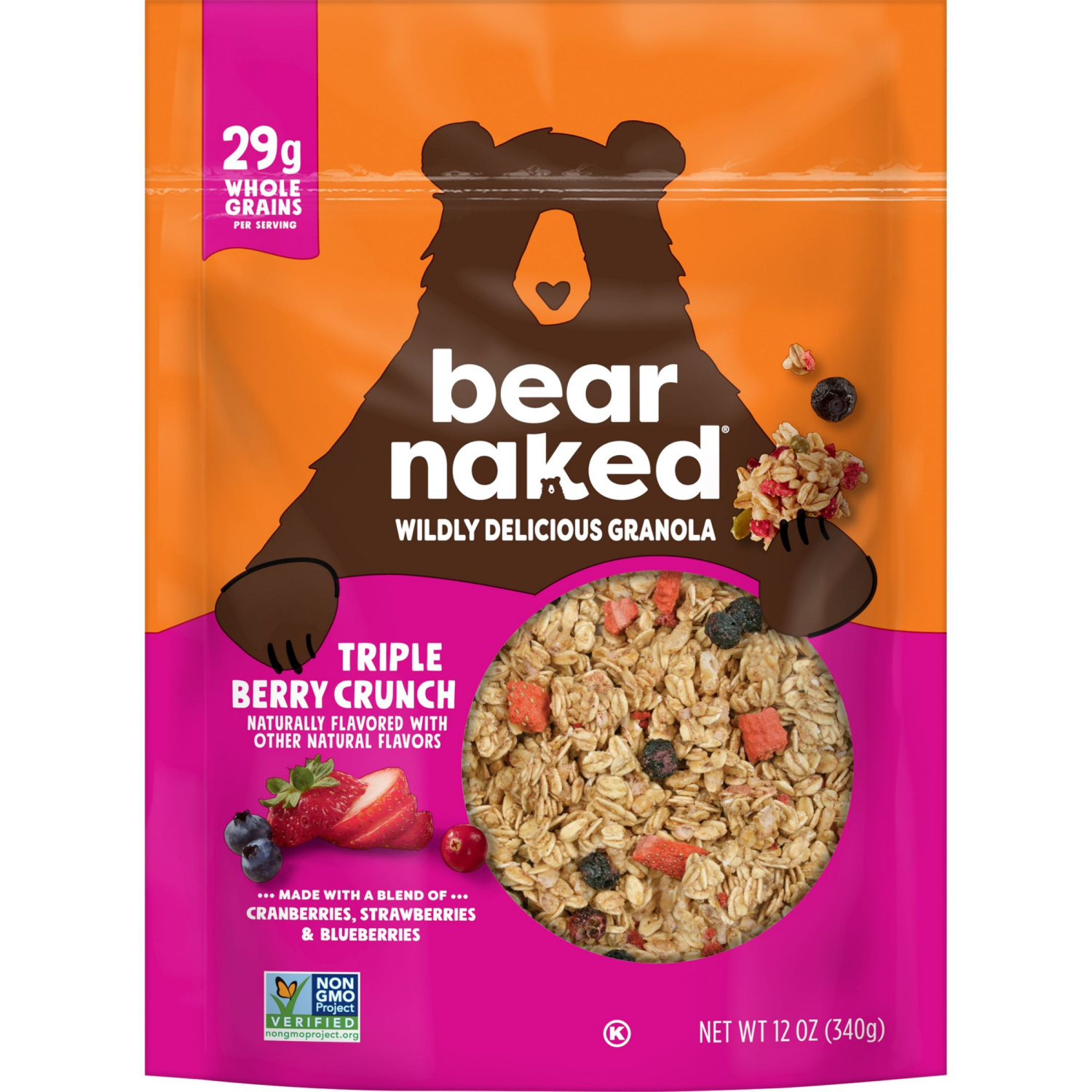 slide 5 of 8, Bear Naked Fit Granola Cereal Triple Berry Crunch, Good Source of Fiber, 12 oz, 12 oz