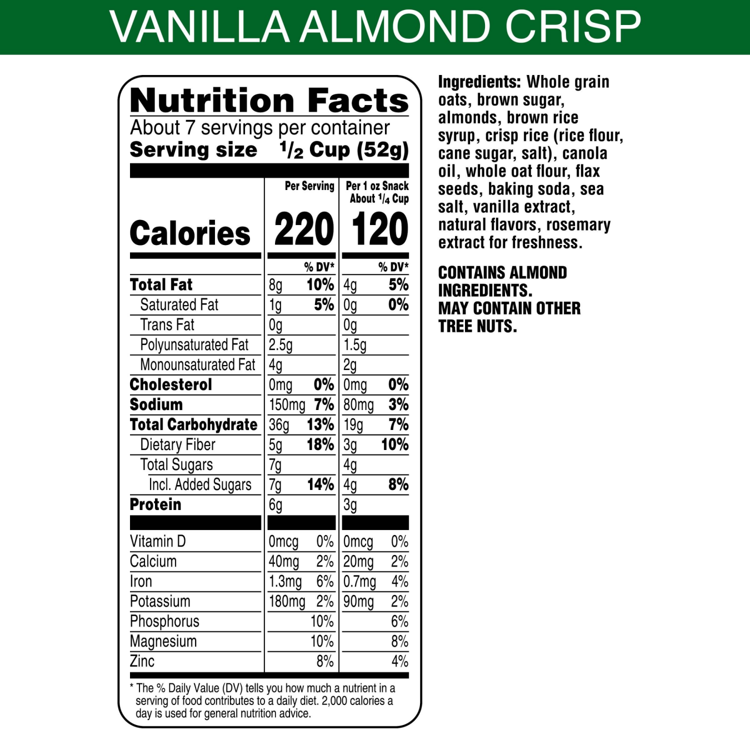 slide 8 of 8, Bear Naked Fit Vanilla Almond Crisp Granola Cereal, 12 oz