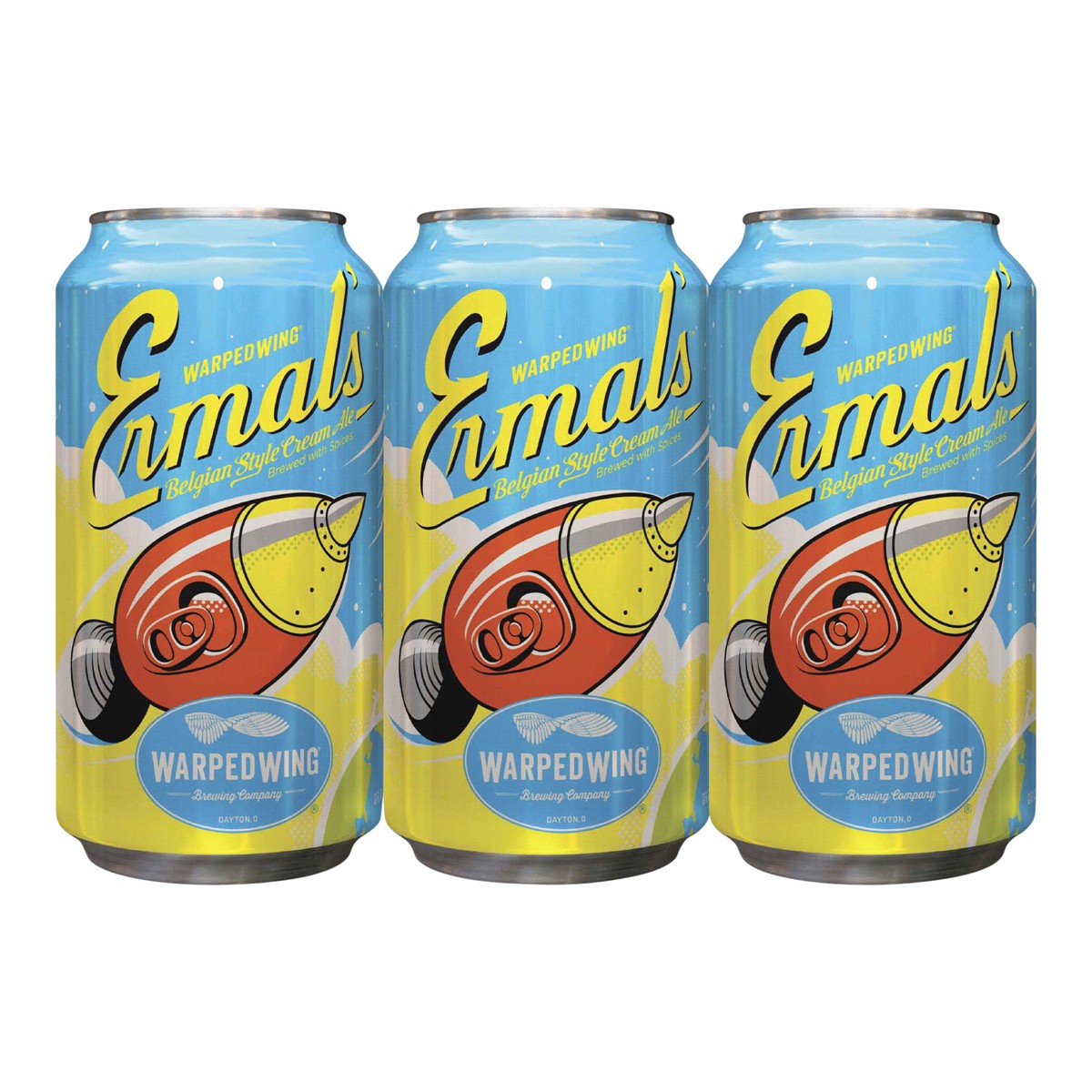 slide 2 of 2, Warped Wing Brewing Company Warped Wing Ermal's Belgian-Style Cream Ale Beer - 6pk/12 fl oz Cans, 6 ct; 12 fl oz