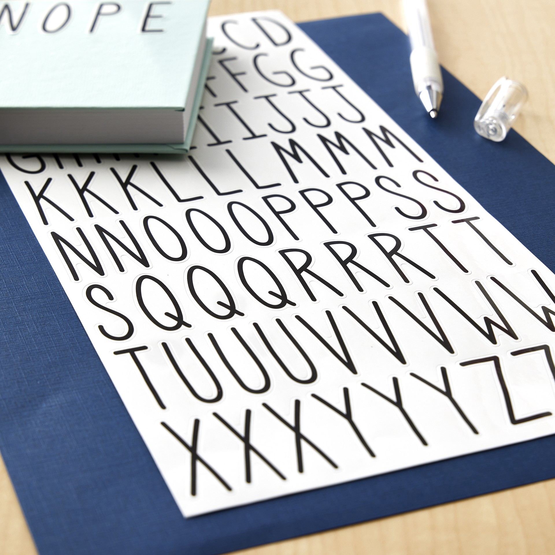 slide 2 of 4, Black Narrow Alphabet Stickers By Recollections, 1.375 in