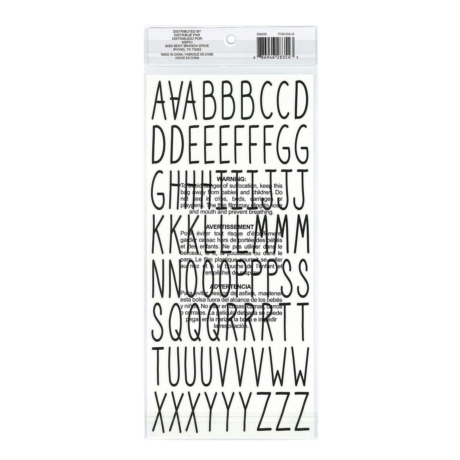 slide 3 of 4, Black Narrow Alphabet Stickers By Recollections, 1.375 in