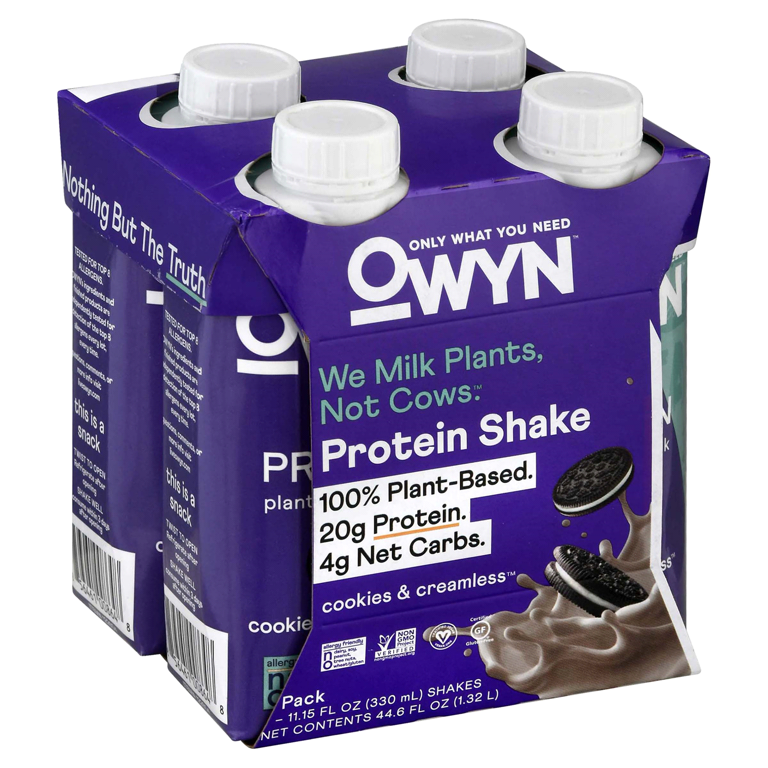 slide 1 of 2, OWYN Non-Dairy Cookies & Creamless Protein Shake 4 - 11.15 fl oz Shakes, 4 ct