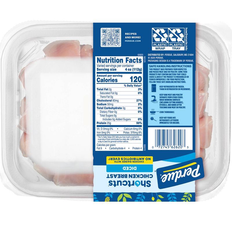 slide 2 of 4, Perdue Shortcuts Diced Chicken Breast - 1.25lbs, 1.25 lb