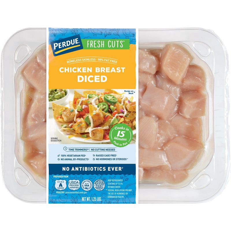 slide 1 of 4, Perdue Fresh Cuts Diced Chicken Breast - 1.25lb, 1.25 lb