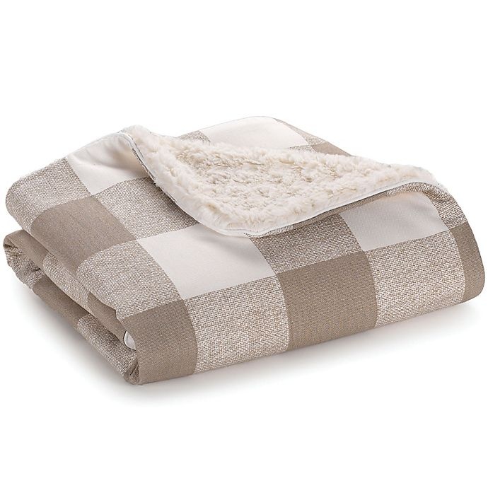 slide 1 of 1, Liz and Roo Buffalo Check Blanket - Taupe, 1 ct