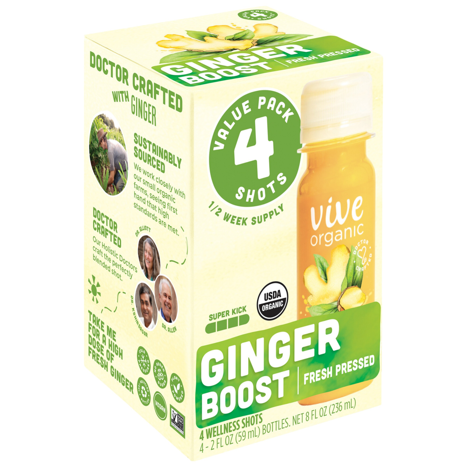 slide 1 of 2, Vive Organic Ginger 4 Pk, 4 ct
