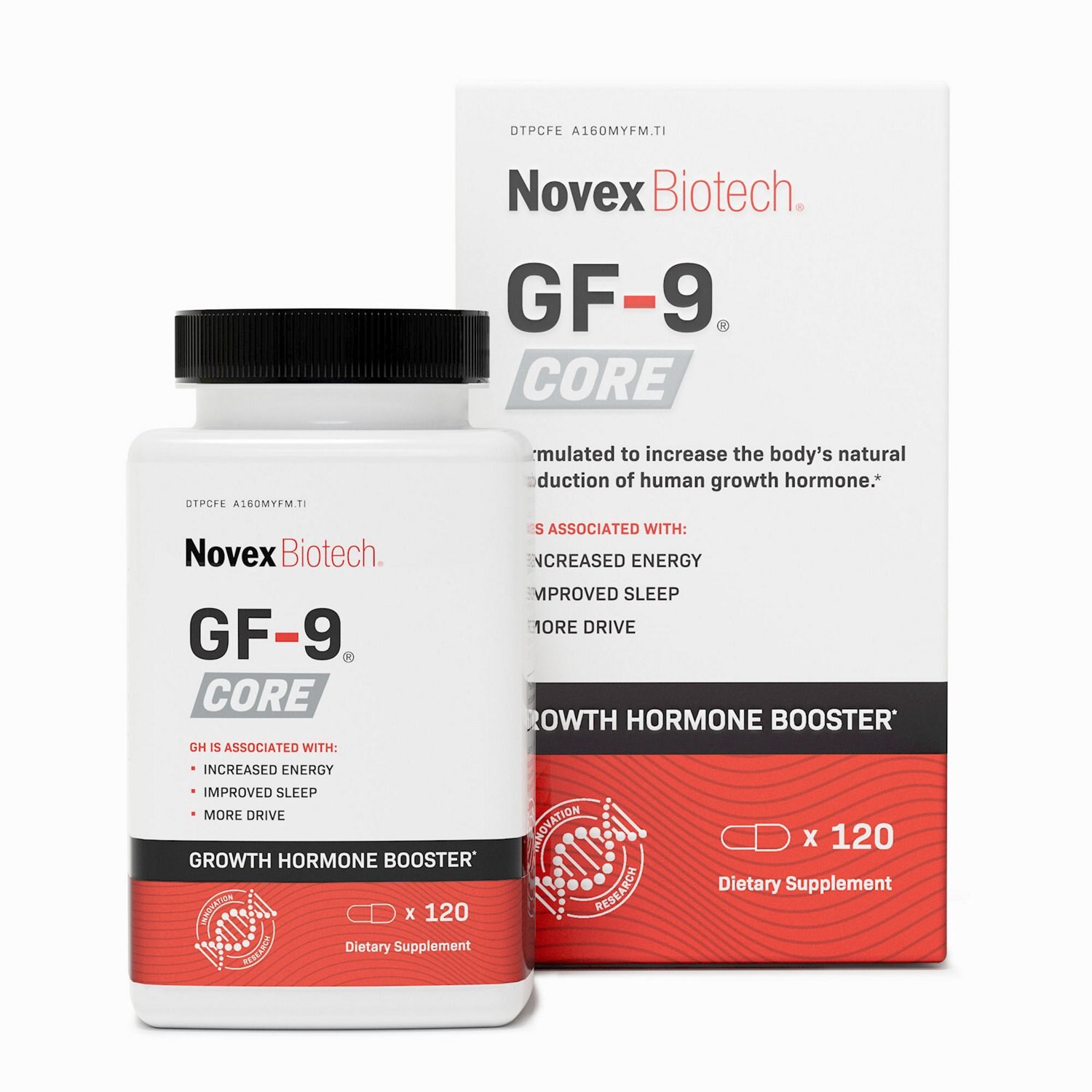 slide 3 of 3, Novex Biotech GF-9 Core GH Booster 120 Capsules, 120 ct