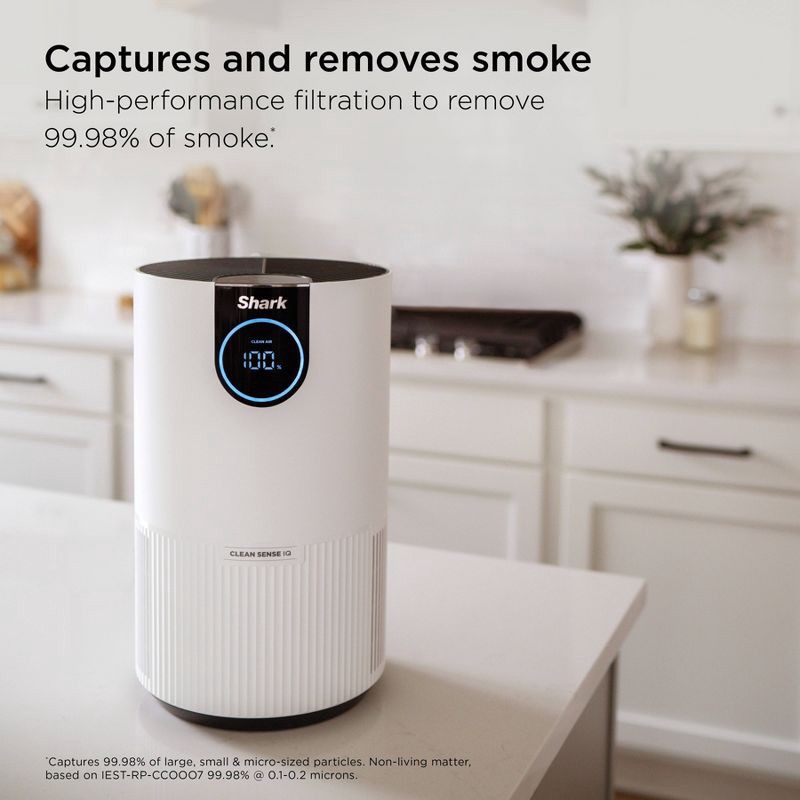 slide 3 of 19, Shark Air Purifier with Nanoseal HEPA Cleansense IQ Odor Lock Cleans up to 500 sq ft White HP102: UL Listed, True HEPA, 2-Year Warranty, 500 sq ft