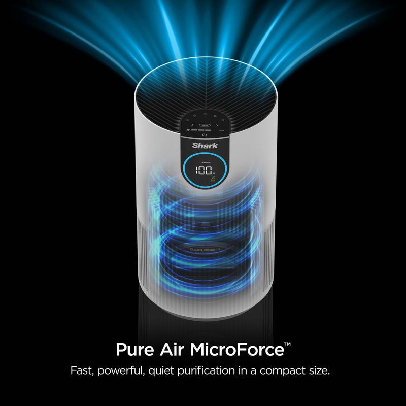 slide 17 of 19, Shark Air Purifier with Nanoseal HEPA, Cleansense IQ, Odor Lock, Cleans up to 500 Sq. Ft, White, HP102, 1 ct