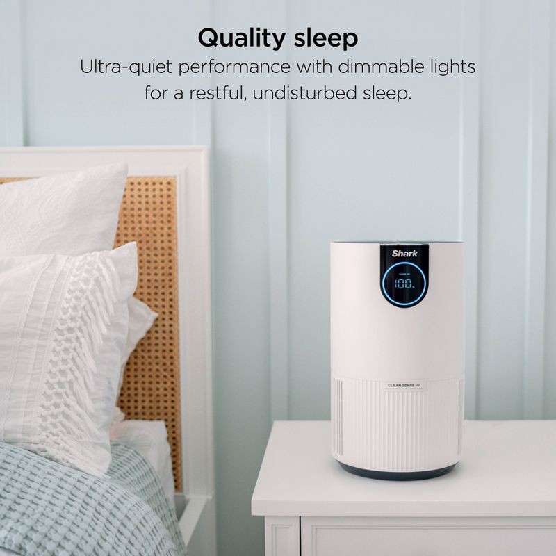 slide 5 of 19, Shark Air Purifier with Nanoseal HEPA Cleansense IQ Odor Lock Cleans up to 500 sq ft White HP102: UL Listed, True HEPA, 2-Year Warranty, 500 sq ft