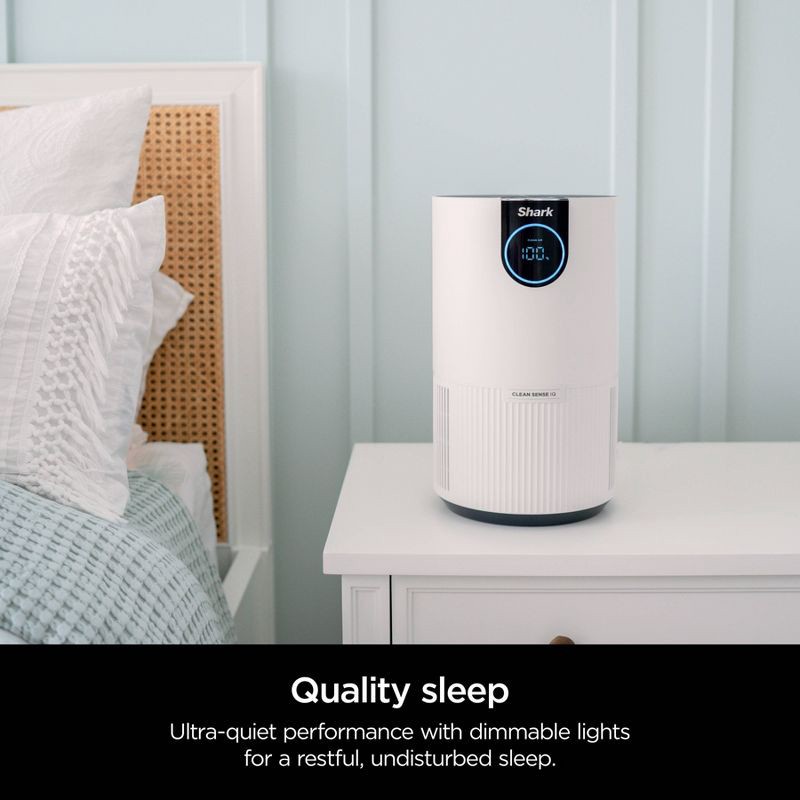 slide 7 of 19, Shark Air Purifier with Nanoseal HEPA, Cleansense IQ, Odor Lock, Cleans up to 500 Sq. Ft, White, HP102, 1 ct