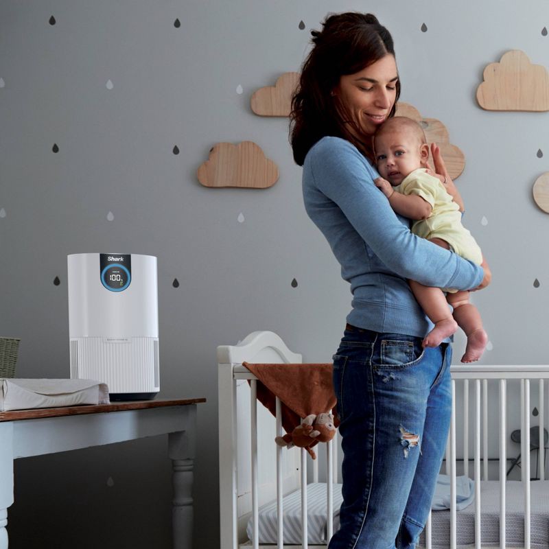 slide 9 of 19, Shark Air Purifier with Nanoseal HEPA Cleansense IQ Odor Lock Cleans up to 500 sq ft White HP102: UL Listed, True HEPA, 2-Year Warranty, 500 sq ft