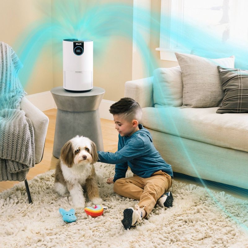 slide 11 of 19, Shark Air Purifier with Nanoseal HEPA Cleansense IQ Odor Lock Cleans up to 500 sq ft White HP102: UL Listed, True HEPA, 2-Year Warranty, 500 sq ft