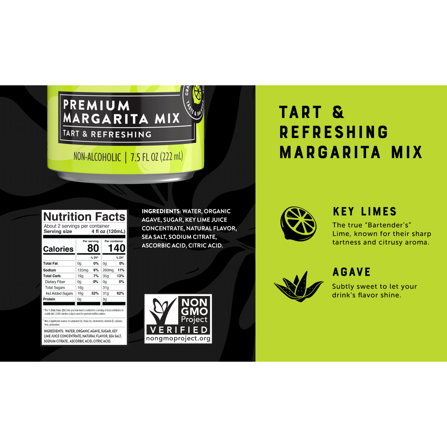 slide 4 of 6, Q Drinks Premium Margarita Mix 4 - 7.5 fl oz Cans, 4 ct