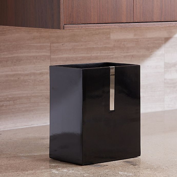 slide 2 of 2, Roselli Trading Houston Street Wastebasket - Black, 1 ct