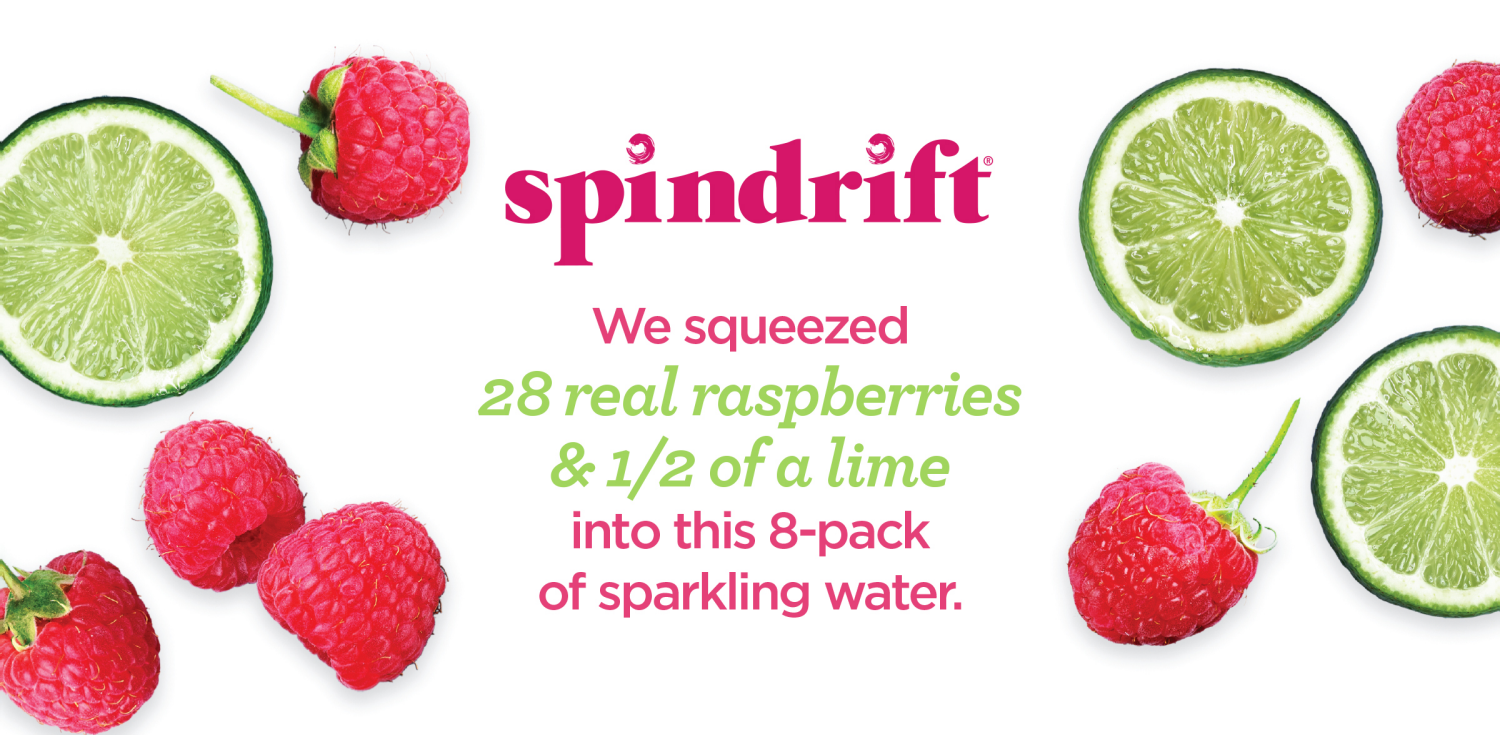 slide 3 of 4, Spindrift Raspberry Lime Sparkling Water- 8 ct; 12 fl oz, 8 ct; 12 fl oz