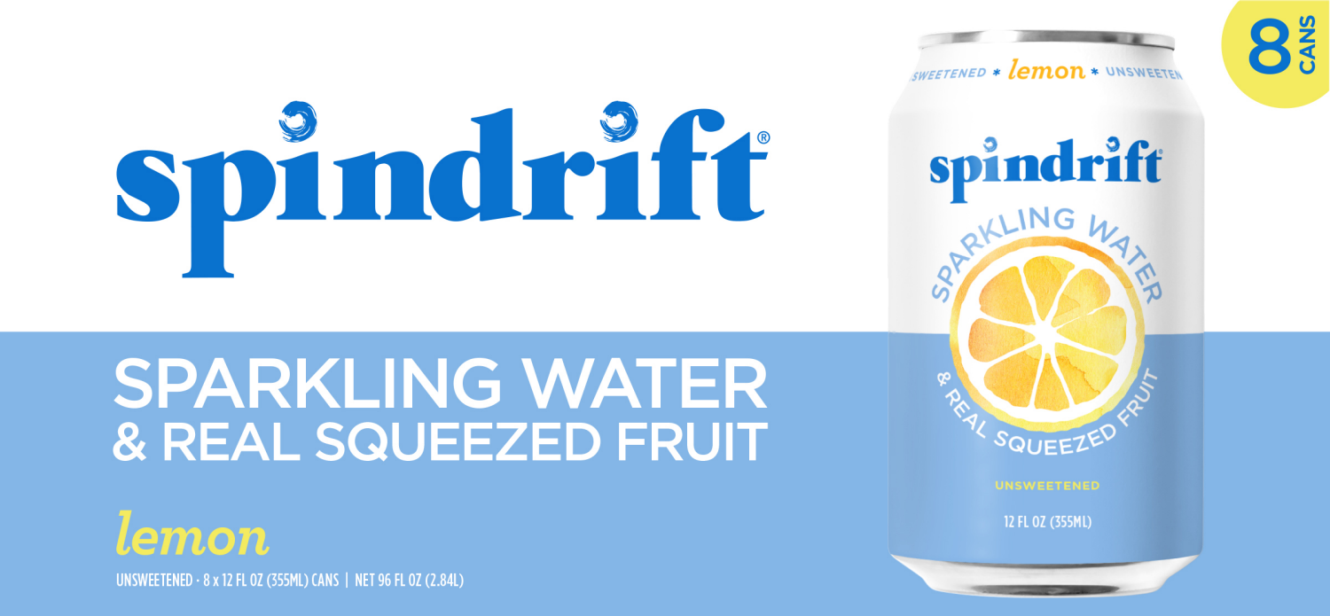 slide 1 of 4, Spindrift Lemon Sparkling Water - 8 ct; 12 fl oz, 8 ct; 12 fl oz