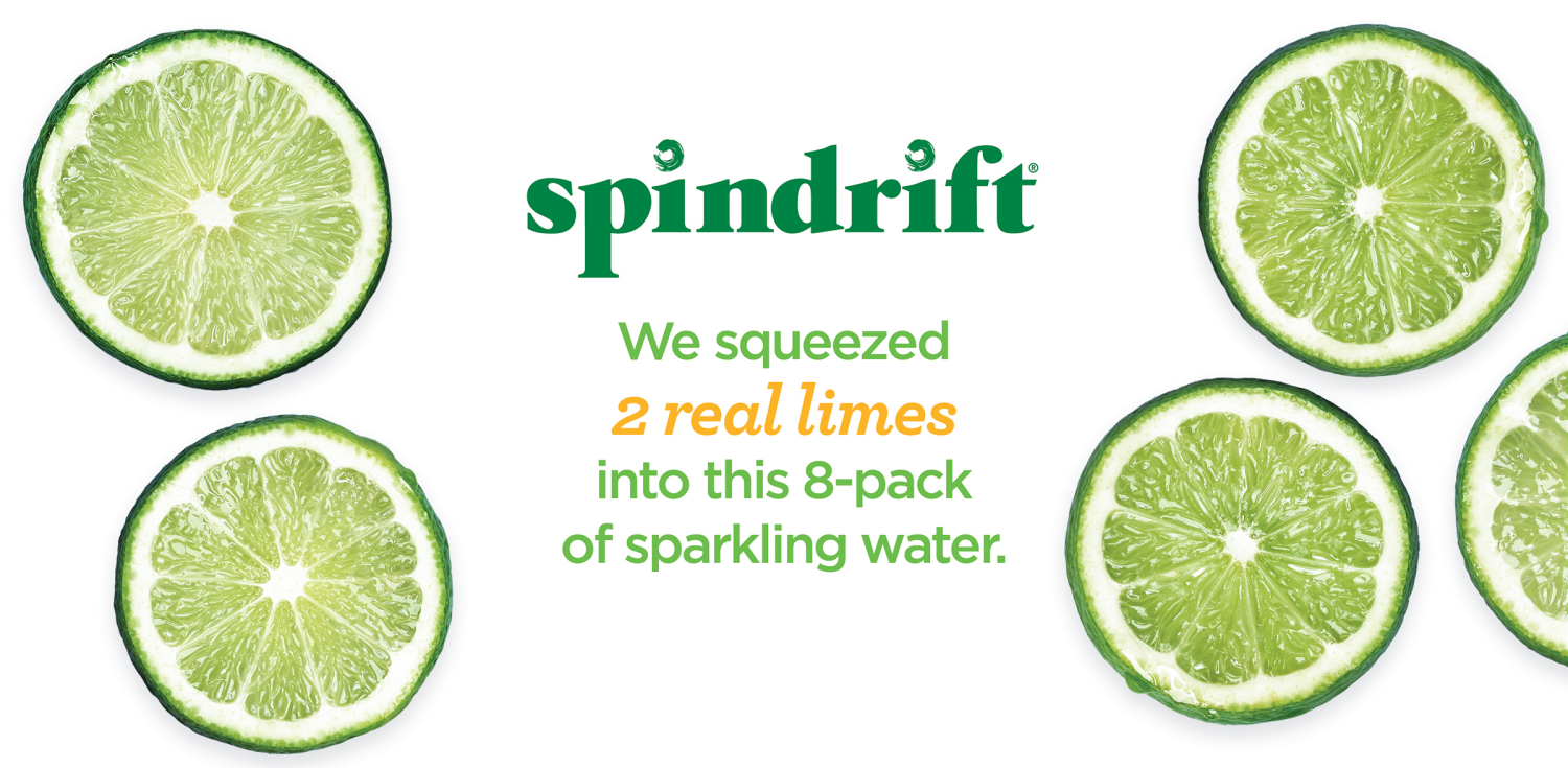 slide 3 of 4, Spindrift Lime Sparkling Water- 8 ct; 12 fl oz, 8 ct; 12 fl oz