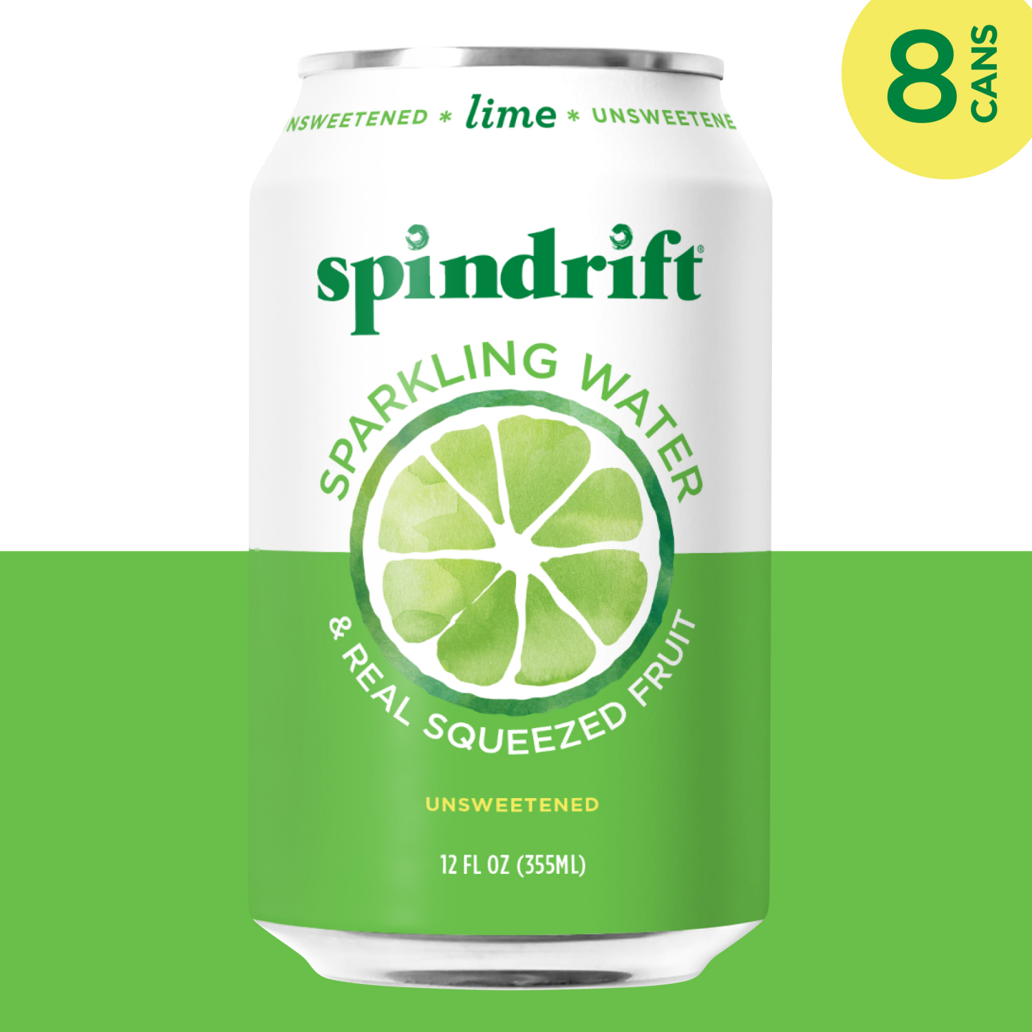 slide 4 of 4, Spindrift Lime Sparkling Water- 8 ct; 12 fl oz, 8 ct; 12 fl oz
