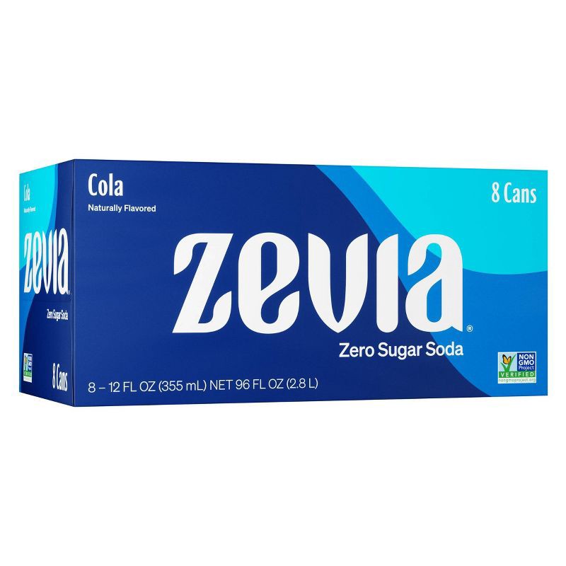 slide 1 of 4, Zevia Cola Zero Calorie Soda - 8pk/12 fl oz Cans, 8 ct; 12 fl oz