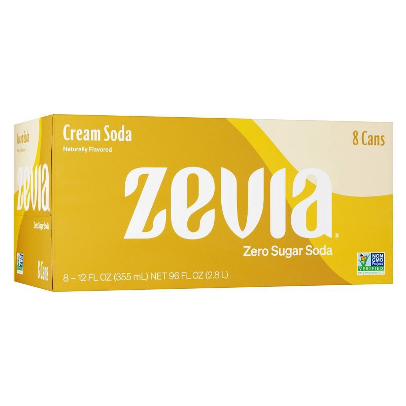 slide 1 of 4, Zevia Cream Soda Zero Calorie Soda - 8pk/12 fl oz Cans, 8 ct; 12 fl oz