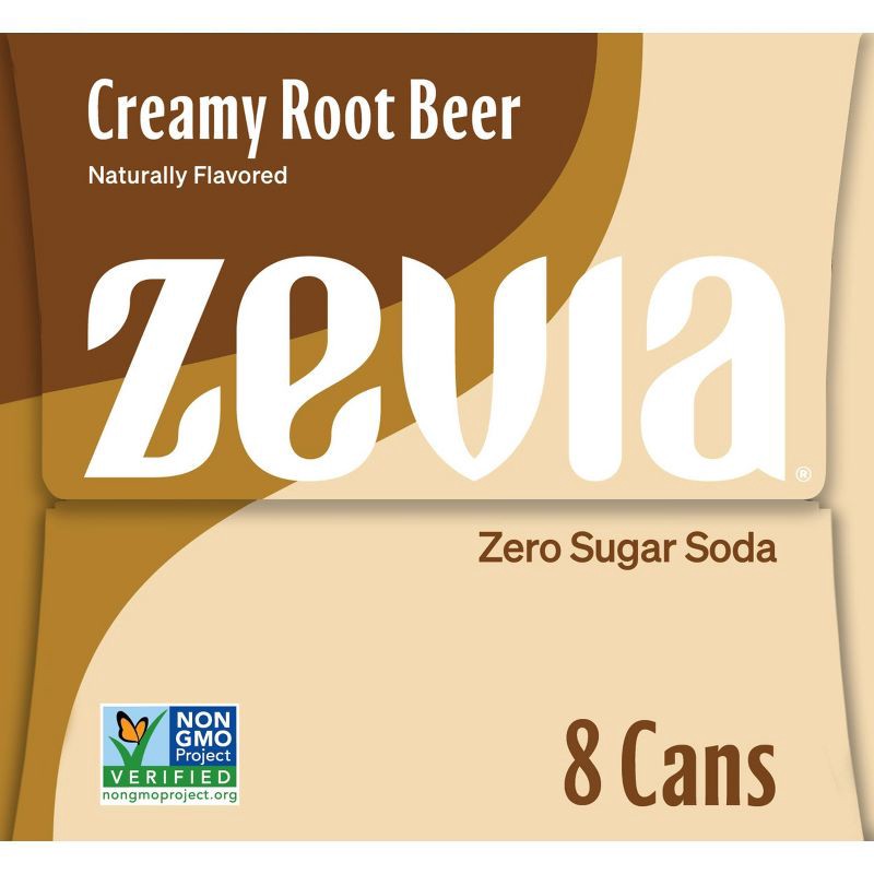 slide 4 of 4, Zevia Creamy Root Beer Zero Calorie Soda - 8pk/12 fl oz Cans, 8 ct; 12 fl oz