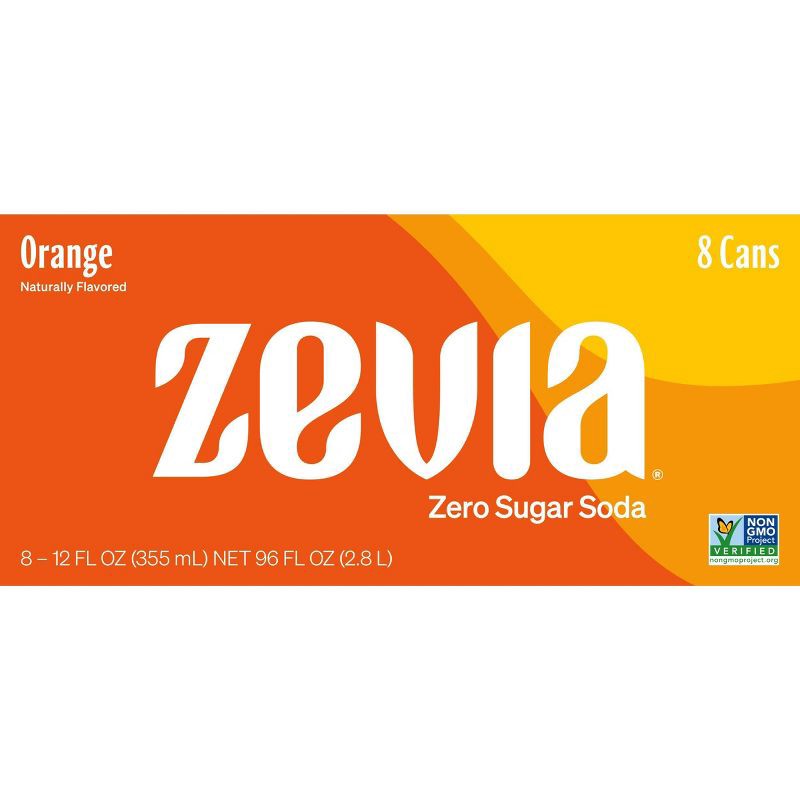 slide 2 of 4, Zevia Orange Zero Calorie Soda - 8pk/12 fl oz Cans, 8 ct; 12 fl oz