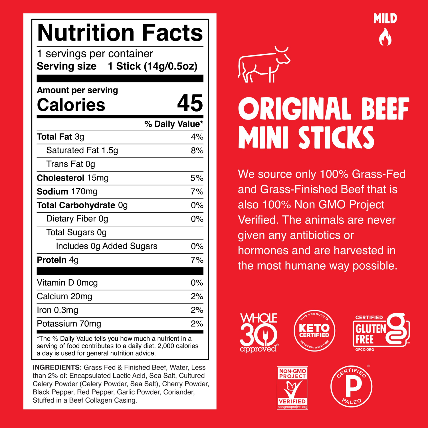 slide 2 of 4, Chomps CHOMPLINGS Grass-Fed and Finished Original Mini Beef Meat Sticks, 6 Count, 6 ct