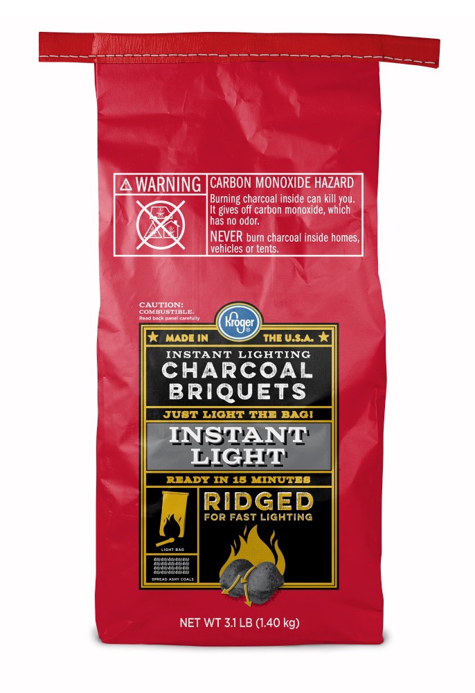 slide 1 of 3, Kroger Ridged Instant Light Charcoal Briquets, 3.3 lb